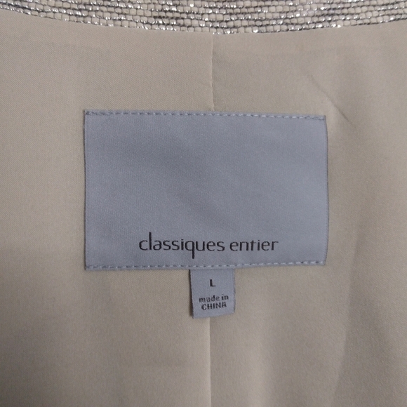 Classiques Entier Jacket In Cream With Silver Accents Size Large $468 - Picture 5 of 6